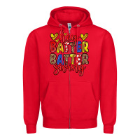 Red hey batter batter swing softball Zipper Hoodie - Zillion Design Studio