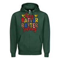 Sports Green hey batter batter swing softball Zipper Hoodie - Zillion Design Studio