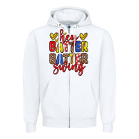 White hey batter batter swing softball Zipper Hoodie - Zillion Design Studio