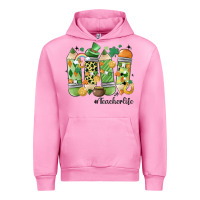Fuchsia Pink retro patricks day teacher life Urban Hoodie - MaliasSmallBusiness