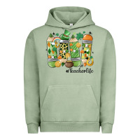 Pigment Oil Green retro patricks day teacher life Urban Hoodie - MaliasSmallBusiness