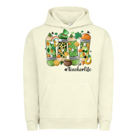Pigment Pistachio retro patricks day teacher life Urban Hoodie - MaliasSmallBusiness