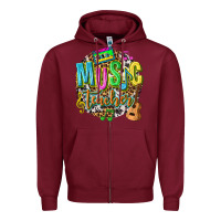 Burgundy music teacher Zipper Hoodie - texasbilliewilder