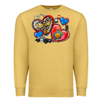 Antique Gold western leopard  police   hearts Premium Sweatshirt - AdoDesignShop