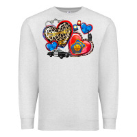 Oatmeal Heather western leopard  police   hearts Premium Sweatshirt - AdoDesignShop