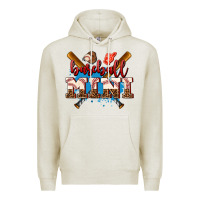 Oatmeal Heather baseball mini Premium Hoodie - AdoDesignShop