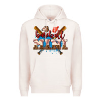 Pale Pink baseball mini Premium Hoodie - AdoDesignShop