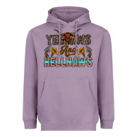 Lavender yeehaws and hellnaws Heavyweight Hoodie - CowhideDigitalArt