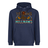 Navy yeehaws and hellnaws Heavyweight Hoodie - CowhideDigitalArt