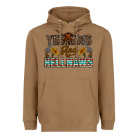 Toasted Coconut yeehaws and hellnaws Heavyweight Hoodie - CowhideDigitalArt