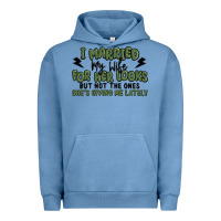 Pigment Pebble Blue i married my wife for her looks Urban Hoodie - MaliasSmallBusiness