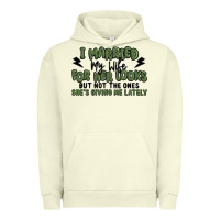 Pigment Pistachio i married my wife for her looks Urban Hoodie - MaliasSmallBusiness
