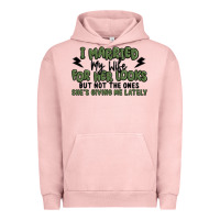 Pigment Salmon i married my wife for her looks Urban Hoodie - MaliasSmallBusiness