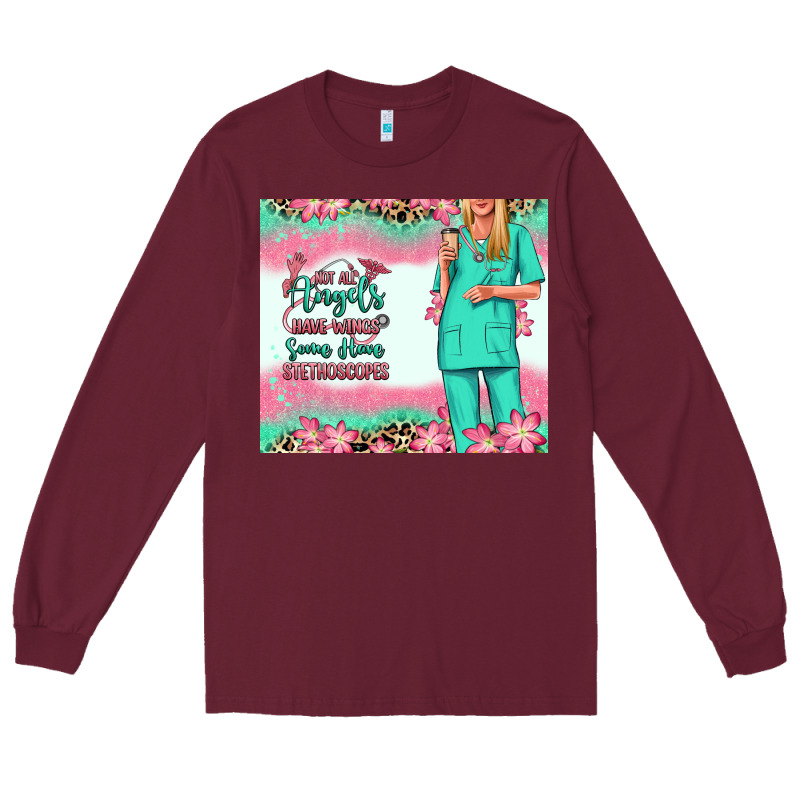 Not All Angels Have Wings Blonde Nurse Long Sleeve Tee by RanaPortraitStore | Teevron