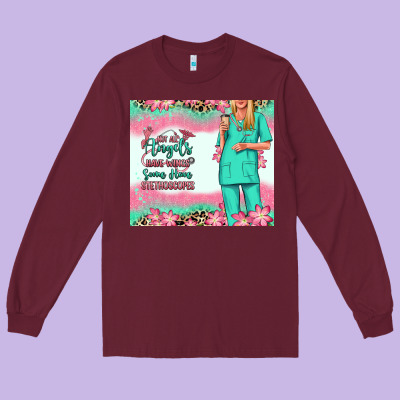 Long Sleeve Tee not all angels have wings blonde nurse