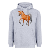 Heather Grey horse Heavyweight Hoodie - FaDigitalArtStudio
