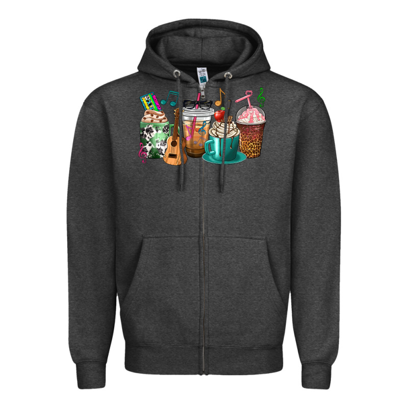 Music Teacher Coffee Cups Zipper Hoodie by texasbilliewilder | Teevron