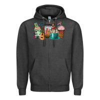Charcoal Heather music teacher coffee cups Zipper Hoodie - texasbilliewilder