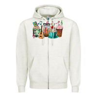 Oatmeal Heather music teacher coffee cups Zipper Hoodie - texasbilliewilder