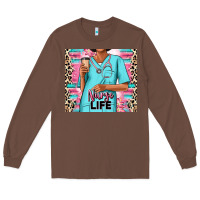 Chestnut nurse life afro woman Long Sleeve Tee - RanaPortraitStore