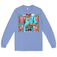 Colony Blue nurse life afro woman Long Sleeve Tee - RanaPortraitStore