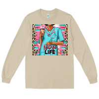 Mushroom nurse life afro woman Long Sleeve Tee - RanaPortraitStore