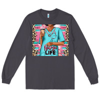 Smoke nurse life afro woman Long Sleeve Tee - RanaPortraitStore