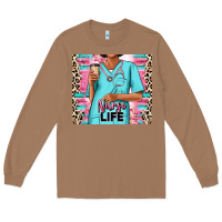 Toasted Coconut nurse life afro woman Long Sleeve Tee - RanaPortraitStore
