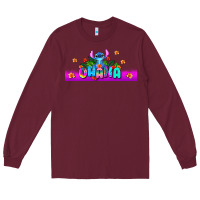 Burgundy stitch ohana Long Sleeve Tee - AdoDesignShop