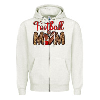 Oatmeal Heather football mom Zipper Hoodie - Zillion Design Studio