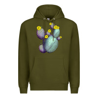 Army Green Opunthia Santa Rita Cacti Premium Hoodie - LillyAllenDesigns
