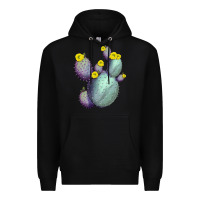 Black Opunthia Santa Rita Cacti Premium Hoodie - LillyAllenDesigns