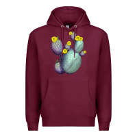 Burgundy Opunthia Santa Rita Cacti Premium Hoodie - LillyAllenDesigns