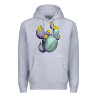 Heather Grey Opunthia Santa Rita Cacti Premium Hoodie - LillyAllenDesigns
