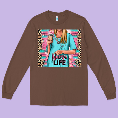 Long Sleeve Tee nurse life blonde woman