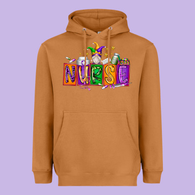 Nurse Mardi Gras Heavyweight Hoodie Designed By Racoondesign