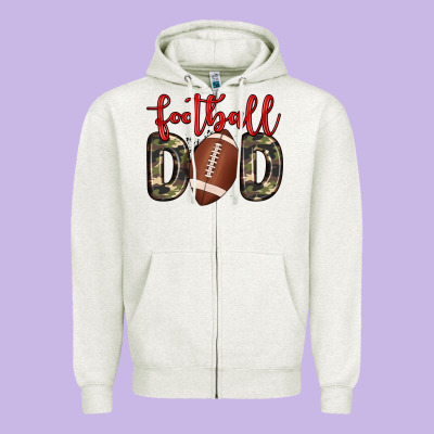 Football Dad Zipper Hoodie Designed By Zillion Design Studio