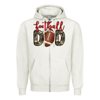Oatmeal Heather football dad Zipper Hoodie - Zillion Design Studio