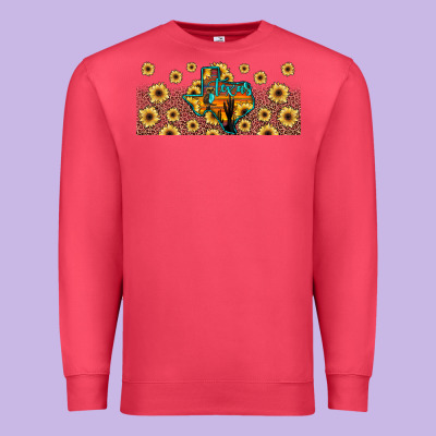 Texas Map Premium Sweatshirt Designed By Jahusdesignshop