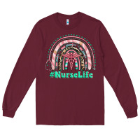 Burgundy nurse life rainbow Long Sleeve Tee - RanaPortraitStore