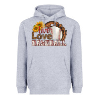 Heather Grey live love baseball Heavyweight Hoodie - HRA Design Shop
