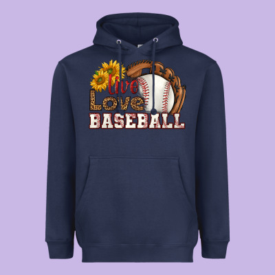 Live Love Baseball Heavyweight Hoodie Designed By Hra Design Shop