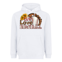 White live love baseball Heavyweight Hoodie - HRA Design Shop