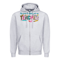 Heather Grey my favorite people call me teacher Zipper Hoodie - texasbilliewilder