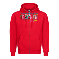 Red my favorite people call me teacher Zipper Hoodie - texasbilliewilder