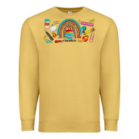 Antique Gold teacher life rainbow frosted Premium Sweatshirt - JahusDesignShop