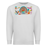 Dove Grey teacher life rainbow frosted Premium Sweatshirt - JahusDesignShop