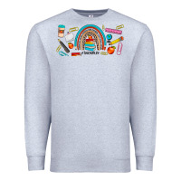 Heather Grey teacher life rainbow frosted Premium Sweatshirt - JahusDesignShop