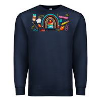 Navy teacher life rainbow frosted Premium Sweatshirt - JahusDesignShop