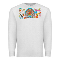 Oatmeal Heather teacher life rainbow frosted Premium Sweatshirt - JahusDesignShop